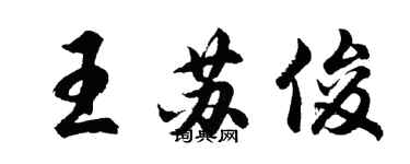 胡问遂王苏俊行书个性签名怎么写