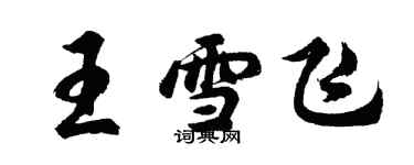 胡问遂王雪飞行书个性签名怎么写
