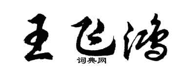 胡问遂王飞鸿行书个性签名怎么写