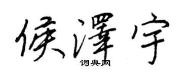 王正良侯泽宇行书个性签名怎么写