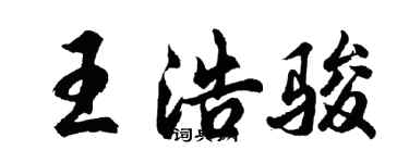 胡问遂王浩骏行书个性签名怎么写