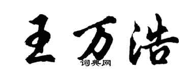 胡问遂王万浩行书个性签名怎么写