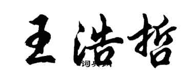胡问遂王浩哲行书个性签名怎么写