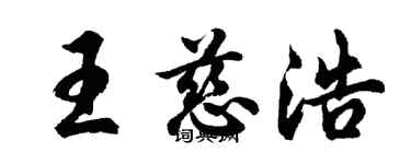 胡问遂王慈浩行书个性签名怎么写