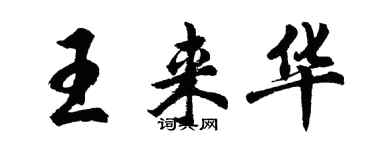 胡问遂王来华行书个性签名怎么写