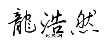 王正良龙浩然行书个性签名怎么写