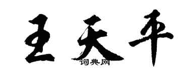 胡问遂王天平行书个性签名怎么写