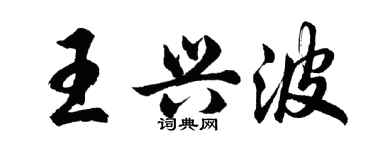 胡问遂王兴波行书个性签名怎么写
