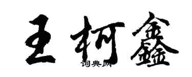 胡问遂王柯鑫行书个性签名怎么写