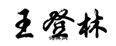 胡问遂王登林行书个性签名怎么写