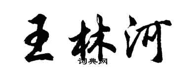 胡问遂王林河行书个性签名怎么写
