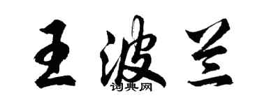胡问遂王波兰行书个性签名怎么写