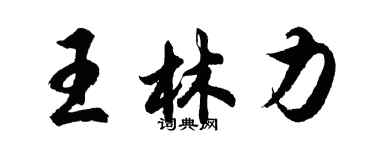 胡问遂王林力行书个性签名怎么写