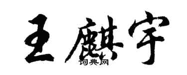 胡问遂王麒宇行书个性签名怎么写