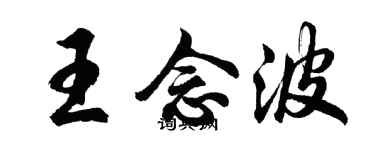 胡问遂王念波行书个性签名怎么写