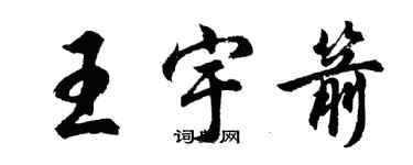 胡问遂王宇箭行书个性签名怎么写