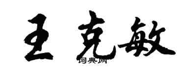 胡问遂王克敏行书个性签名怎么写