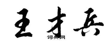 胡问遂王才兵行书个性签名怎么写