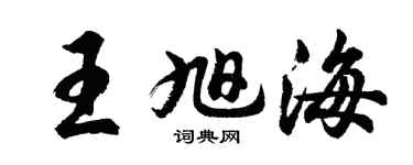 胡问遂王旭海行书个性签名怎么写
