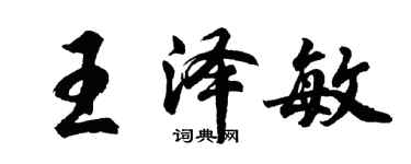 胡问遂王泽敏行书个性签名怎么写
