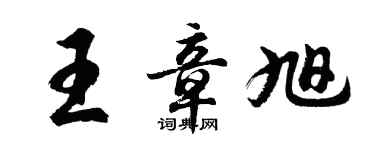 胡问遂王章旭行书个性签名怎么写