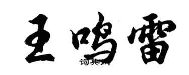 胡问遂王鸣雷行书个性签名怎么写