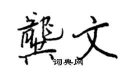 王正良龚文行书个性签名怎么写