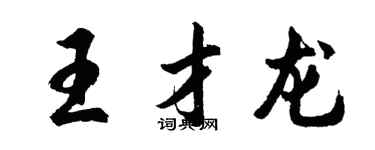 胡问遂王才龙行书个性签名怎么写