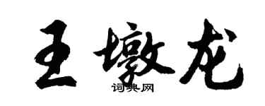 胡问遂王墩龙行书个性签名怎么写