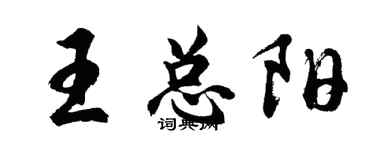 胡问遂王总阳行书个性签名怎么写
