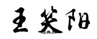 胡问遂王笑阳行书个性签名怎么写