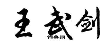 胡问遂王武剑行书个性签名怎么写