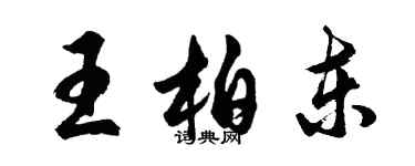 胡问遂王柏东行书个性签名怎么写