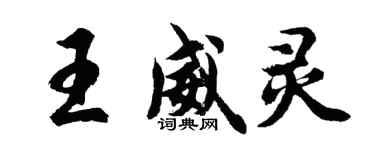 胡问遂王威灵行书个性签名怎么写