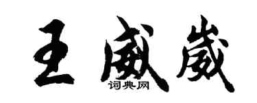 胡问遂王威崴行书个性签名怎么写