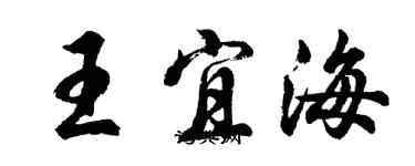 胡问遂王宜海行书个性签名怎么写