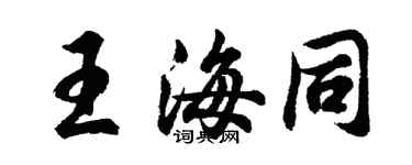 胡问遂王海同行书个性签名怎么写