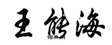 胡问遂王能海行书个性签名怎么写