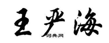 胡问遂王严海行书个性签名怎么写