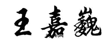 胡问遂王嘉巍行书个性签名怎么写