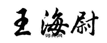 胡问遂王海尉行书个性签名怎么写