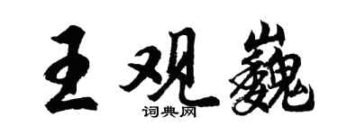 胡问遂王观巍行书个性签名怎么写