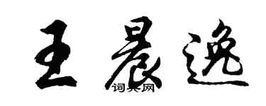 胡问遂王晨逸行书个性签名怎么写