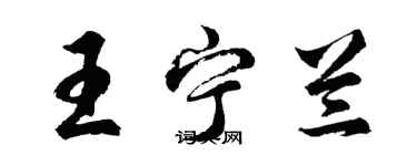 胡问遂王宁兰行书个性签名怎么写