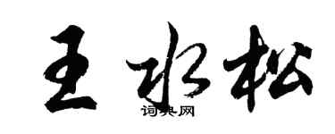 胡问遂王水松行书个性签名怎么写