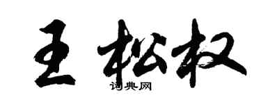 胡问遂王松权行书个性签名怎么写