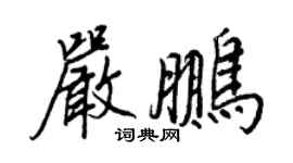 王正良严鹏行书个性签名怎么写