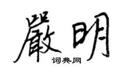 王正良严明行书个性签名怎么写