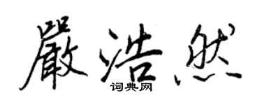 王正良严浩然行书个性签名怎么写