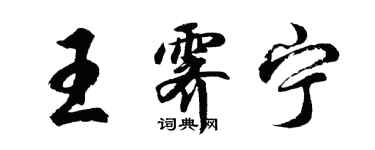 胡问遂王霁宁行书个性签名怎么写